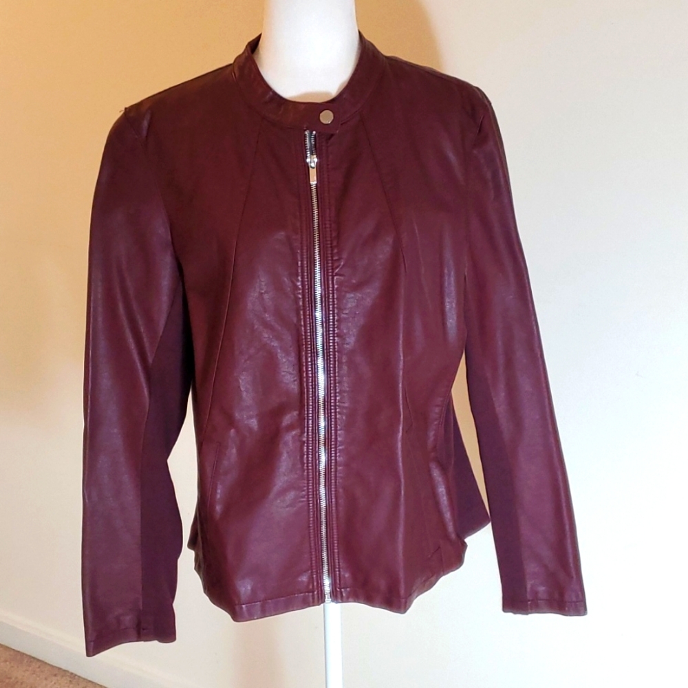 Express maroon red minus the leather jacket